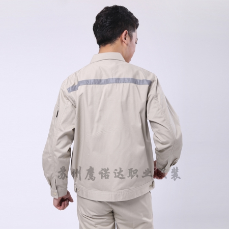 米色拼藏青CVC纱卡石油化工业工作服AC112-SY